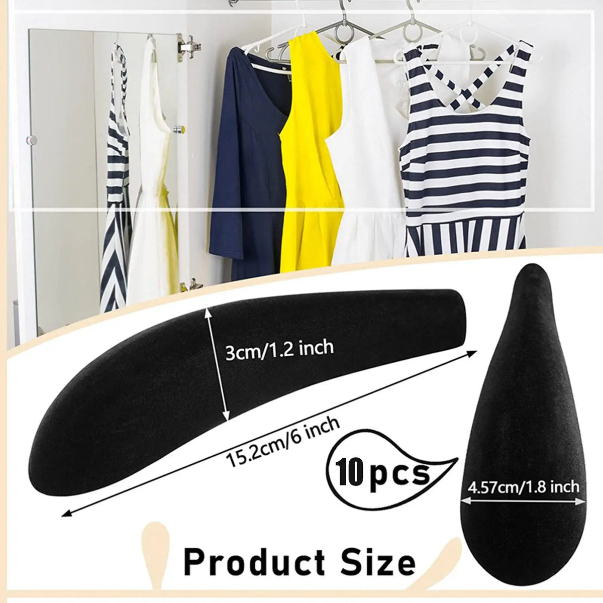 Velvet Foam Hanger Shoulder Pads Non-Slip Clothes Protector 10pk Hanger Shoulder Pads Richie's
