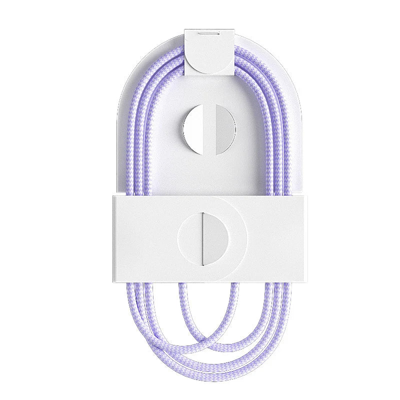 60W PD USB-C to USB-C Nylon Braided Cable – 6 Colors | FUCHU USB-C Charging Cable Richie's Purple 1M