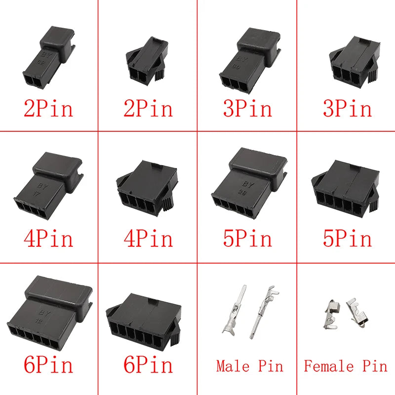 JST SM 2.54mm Connector 2–8 Pin Male Female Crimp Housing Wire Connector Housing Richie's