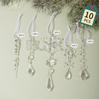10pcs Acrylic Fake Ice Cone Snowflake Christmas Decorations Christmas Ornaments Richie's