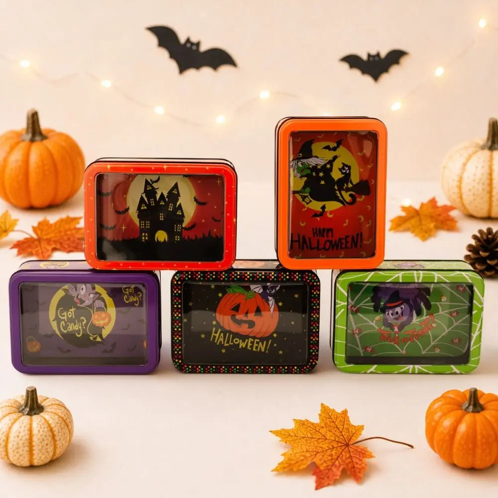 Halloween Pumpkin Tinplate Candy Storage Box – 3 Sizes Halloween Candy Tin Richie's