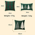 Chenille Christmas Tree Pillow Cover – Embroidered Holiday Cushion Throw Pillow Cover Richie's