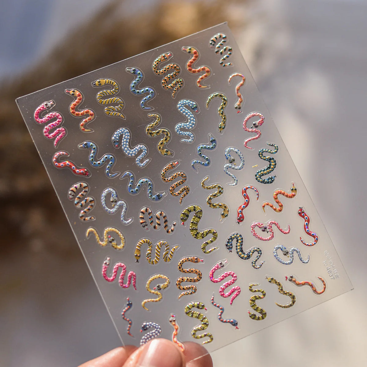 Cartoon Snake & Flower Nail Art Stickers – Self-Adhesive DIY Nail Art Stickers Richie's 1sheet