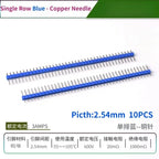 10PCS Color Gilded Pin Headers 2.54mm Single & Double Row Set
