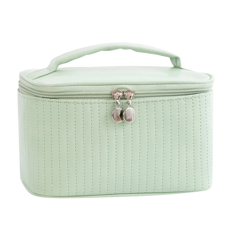 Large PU Travel Cosmetic Bag – Luxury Makeup & Toiletry Organizer Cosmetic Travel Bag Richie's light green
