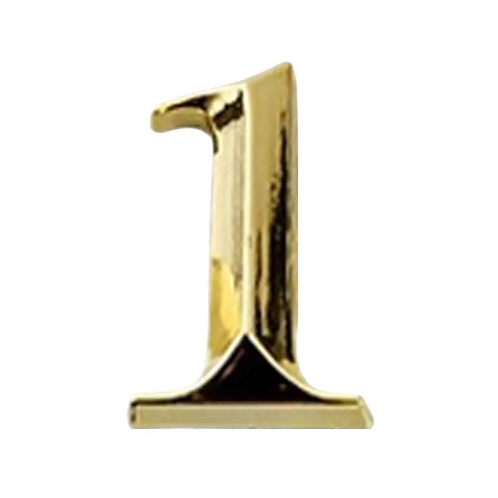 3D Golden Self-Adhesive Door Numbers 0–9 | Electroplated Zinc Door Number Sign Richie's 1