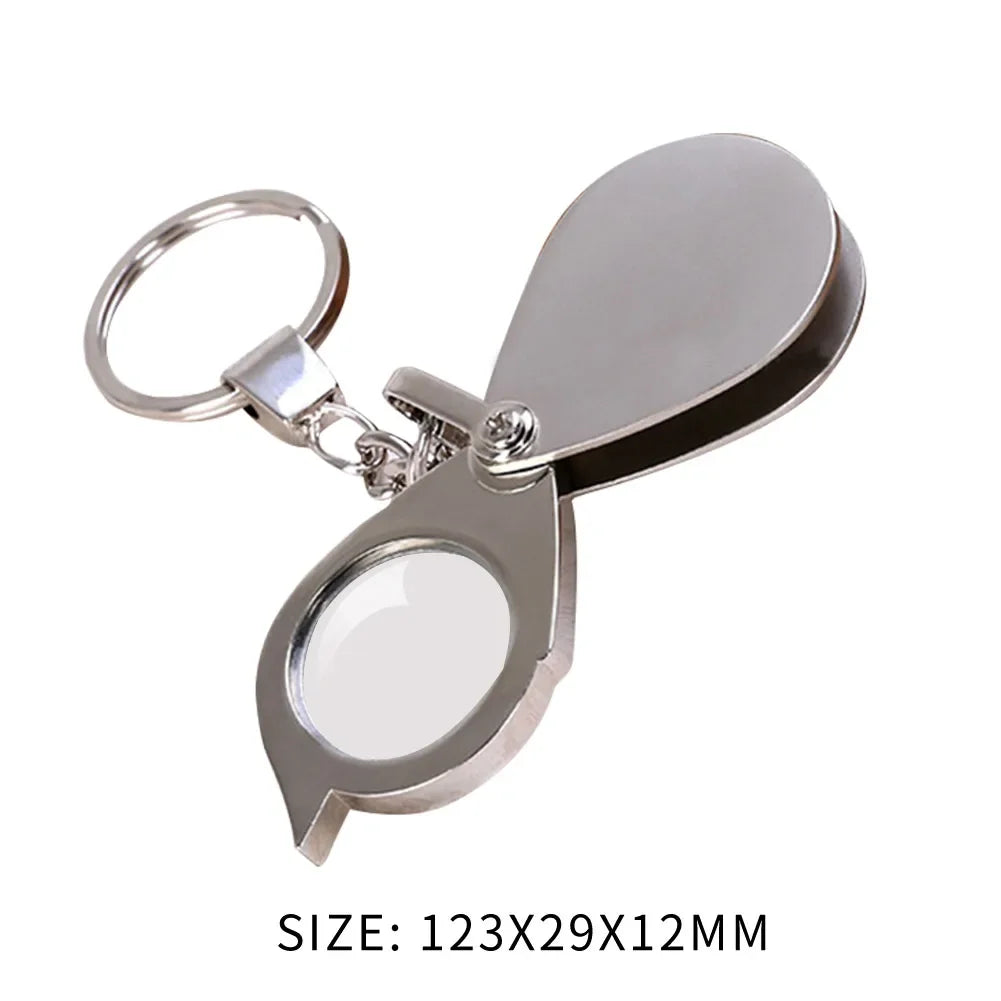 10X/15X Folding Key Chain Magnifier Loupe – Pocket Mini Tool Folding Magnifier Loupe Richie's 15X Metal