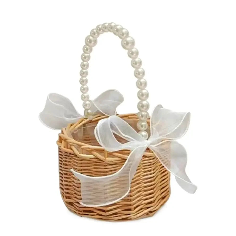Yellow Willow Rattan Flower Girl Basket – Woven Wedding Basket Woven Rattan Basket Richie's 3