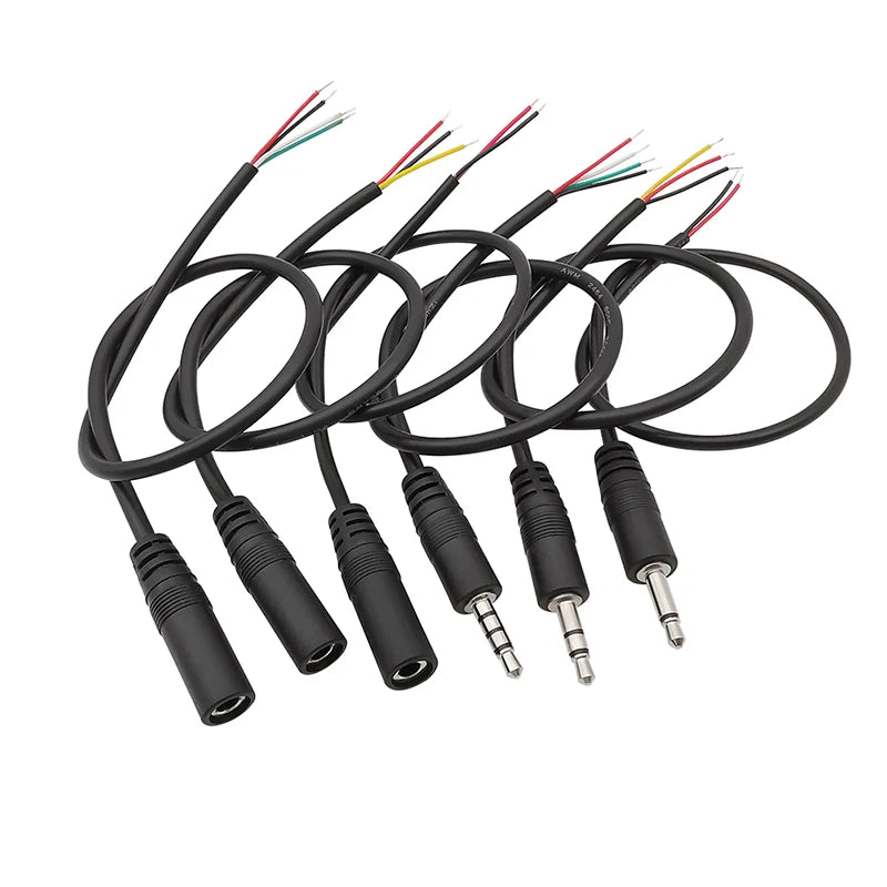 5Pcs 3.5mm AUX Male Female Extension Cable DIY Audio Repair Audio Extension Cable Richie's