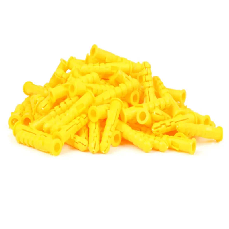 M6 M8 M10 Yellow Ribbed Plastic Wall Anchors | 10–50 Pcs Wall Anchors Richie's