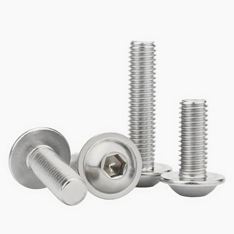 M3–M10 304 Stainless Flange Button Head Hex Socket Screws 5–50pc Machine Screws Richie's