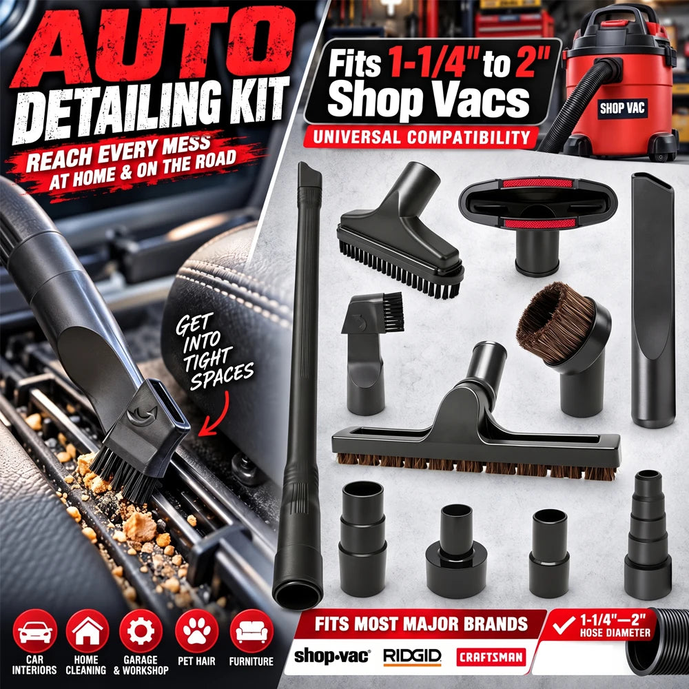 Universal Vacuum Attachments Kit – Horsehair Brush & Crevice Tool Vacuum Attachment Kit Richie's
