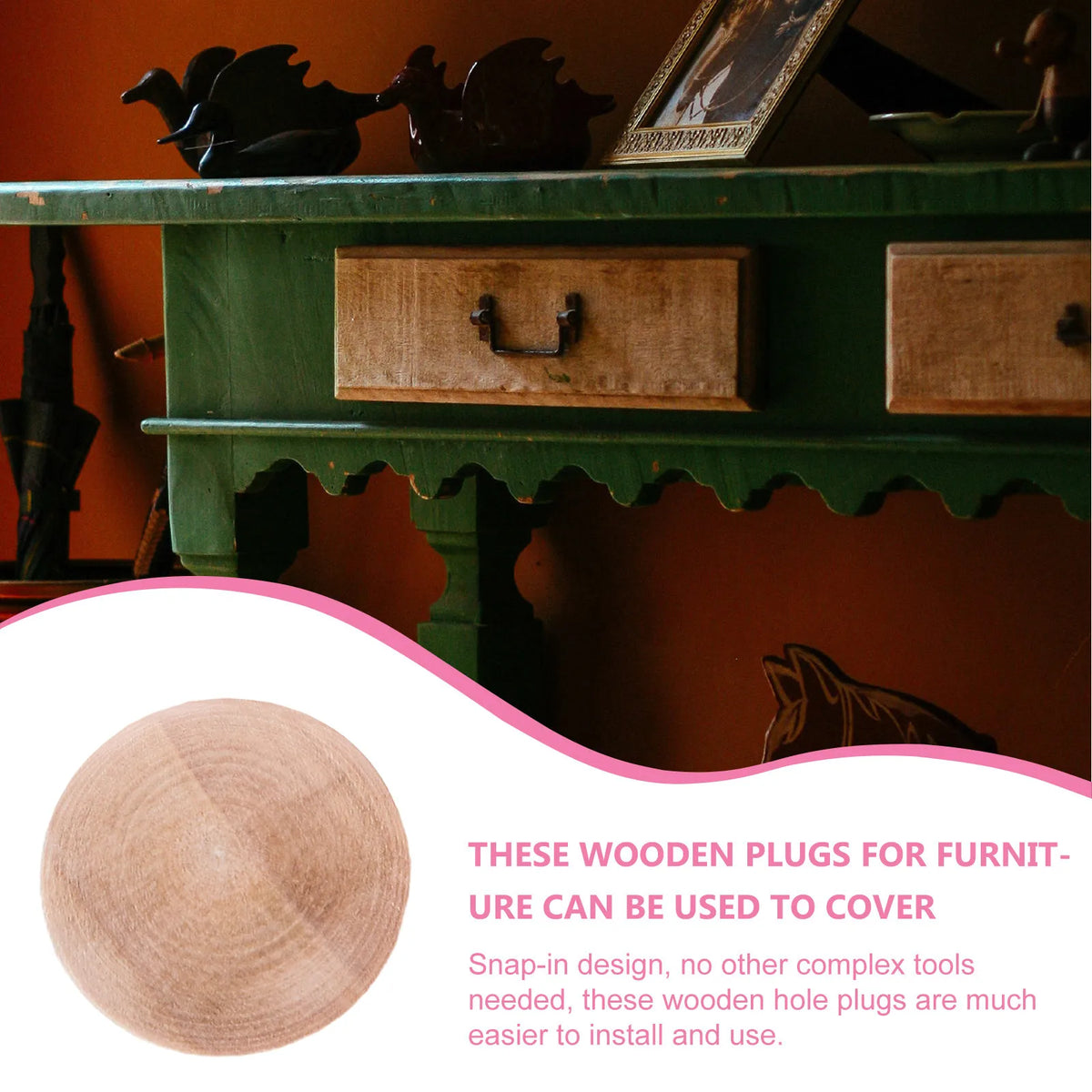 25Pcs Hardwood Button Wood Plugs – Furniture & Stair Hole Cover Wood Hole Plugs Richie's