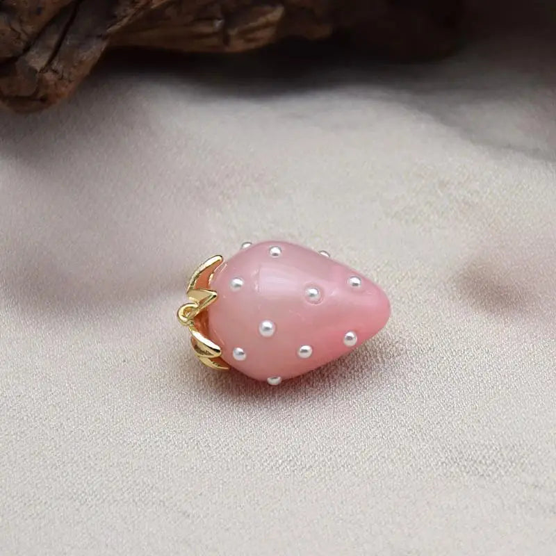 Strawberry Resin Charm Pendant – DIY Earrings, Necklaces & More Resin Jewelry Charm Richie's A7-1pc