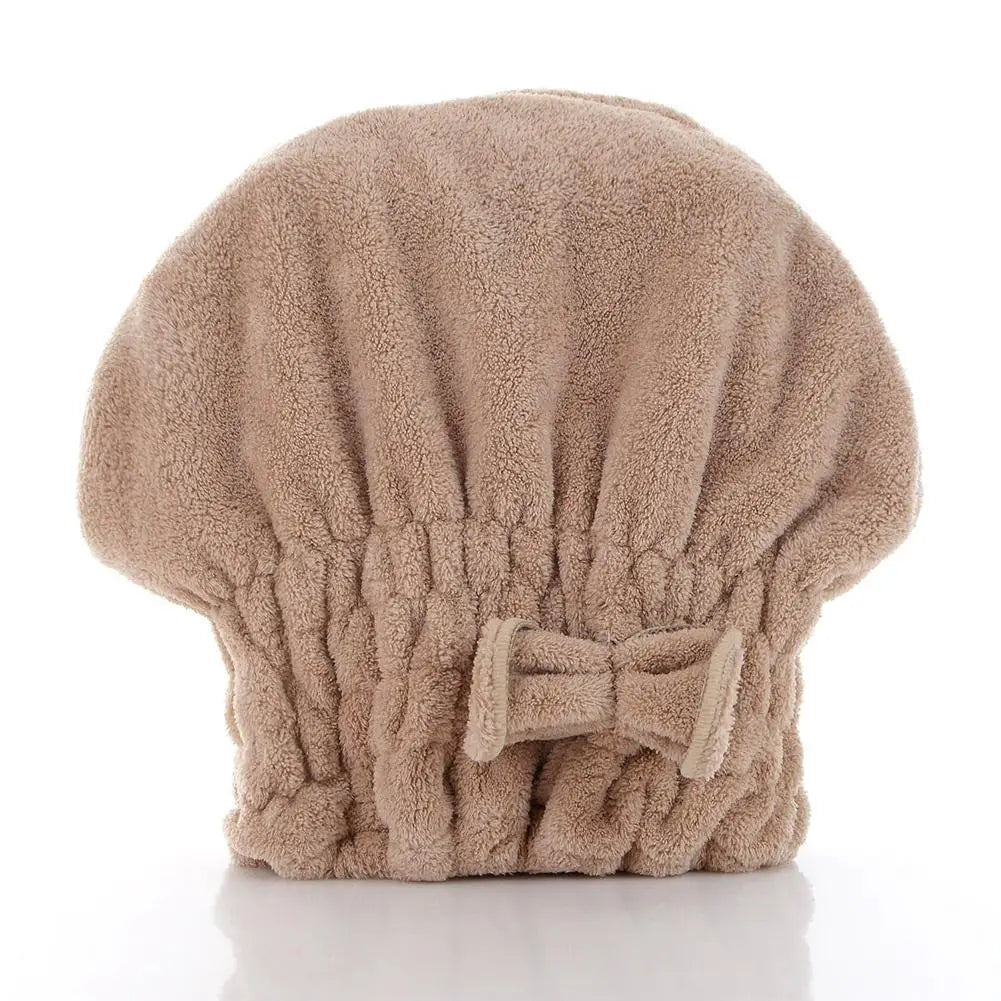 Microfiber Hair Drying Towel Wrap – Anti-Frizz Bow Knot Turban Hair Drying Wrap Richie's brown