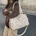 Strawberry Corduroy Travel Bag – Large Crossbody Duffel Travel Duffel Bag Richie's