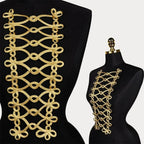 Handmade Gold Cord Baroque Applique Patch – Large Uniform Style Clothing Applique Patch Richie's D Gold L