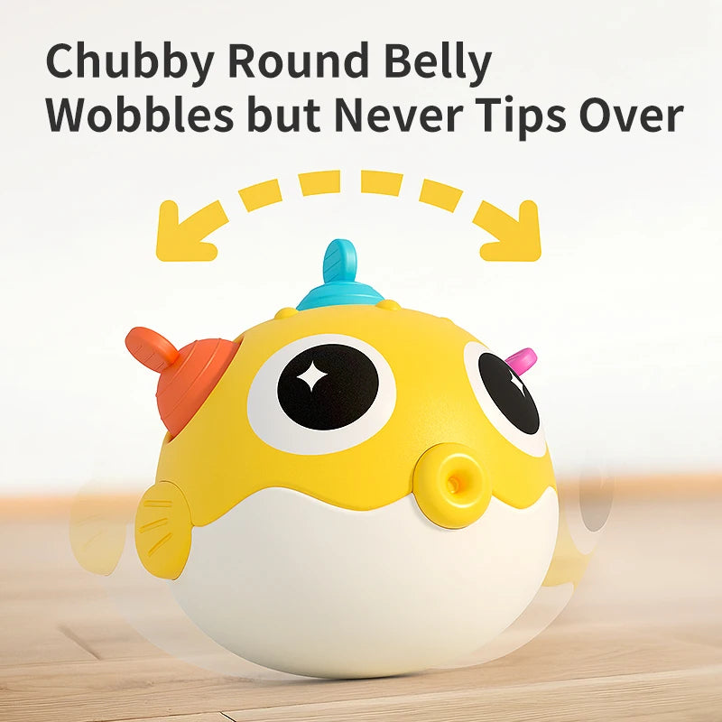 Baby Pufferfish Rattle Tumbler Toy | Teether & Bells 0–12M Baby Rattle Toy Richie's