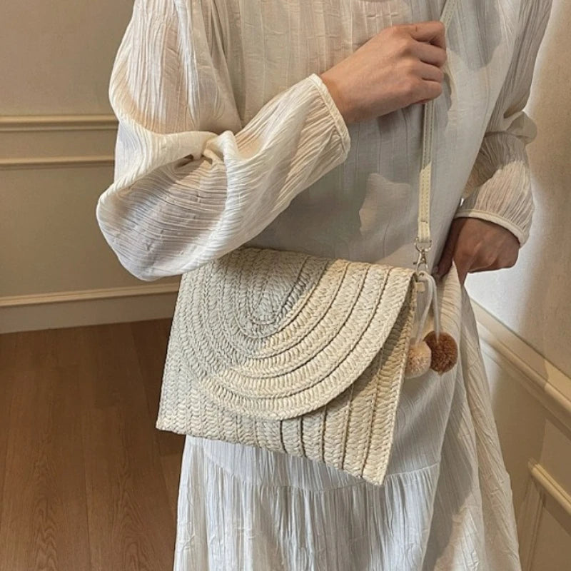 Women's Straw Wicker Crossbody Bag – Summer Beach Clutch Purse Straw Crossbody Bag Richie's