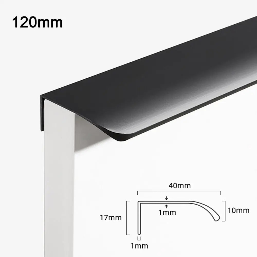 Aluminum Concealed Edge Finger Pull Hidden Bar Drawer Pulls Cabinet Drawer Pull Richie's black-120mm