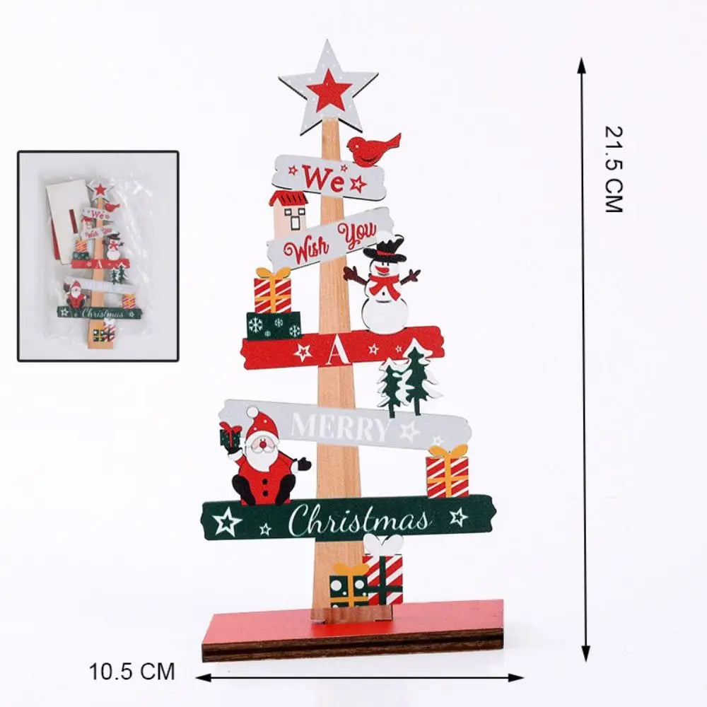 Wooden Santa Claus Christmas Tree Desktop Decoration Ornament Christmas Table Decoration Richie's