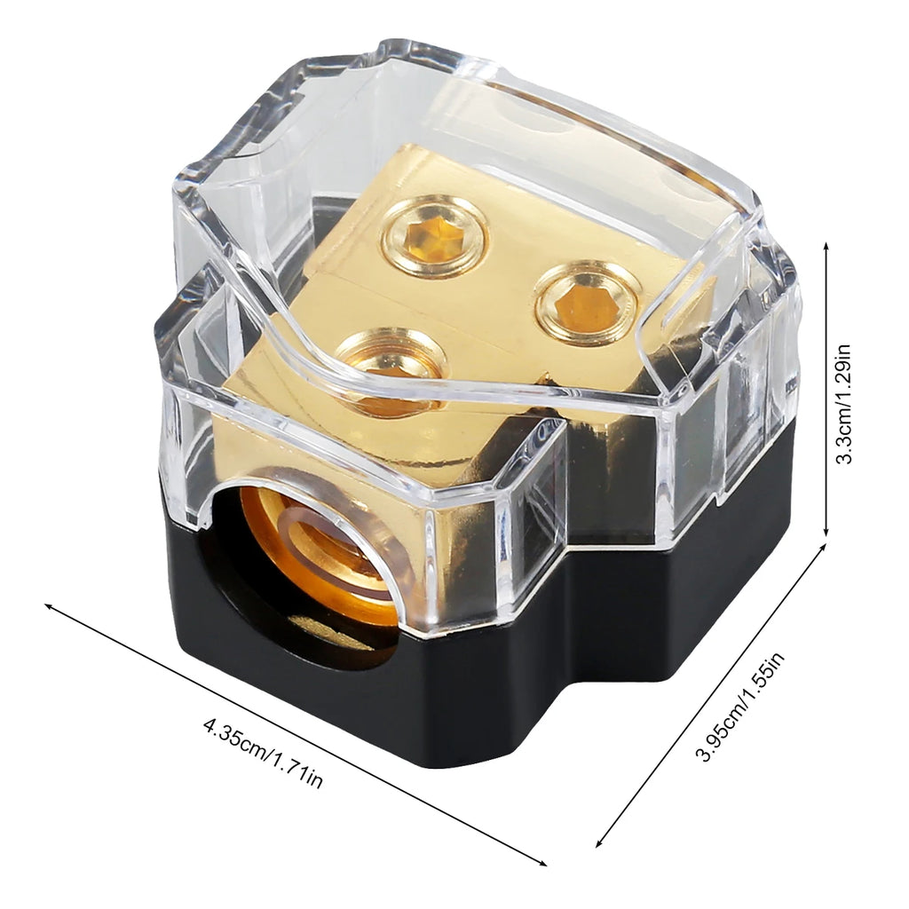 Copper 2-Way Power Distribution Block 0/2/4 AWG In 4/6/8 AWG Out Power Distribution Block Richie's