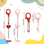 3-Piece Mini Crochet Hook Keychain Set | Heart Handle Crochet Hook Set Richie's