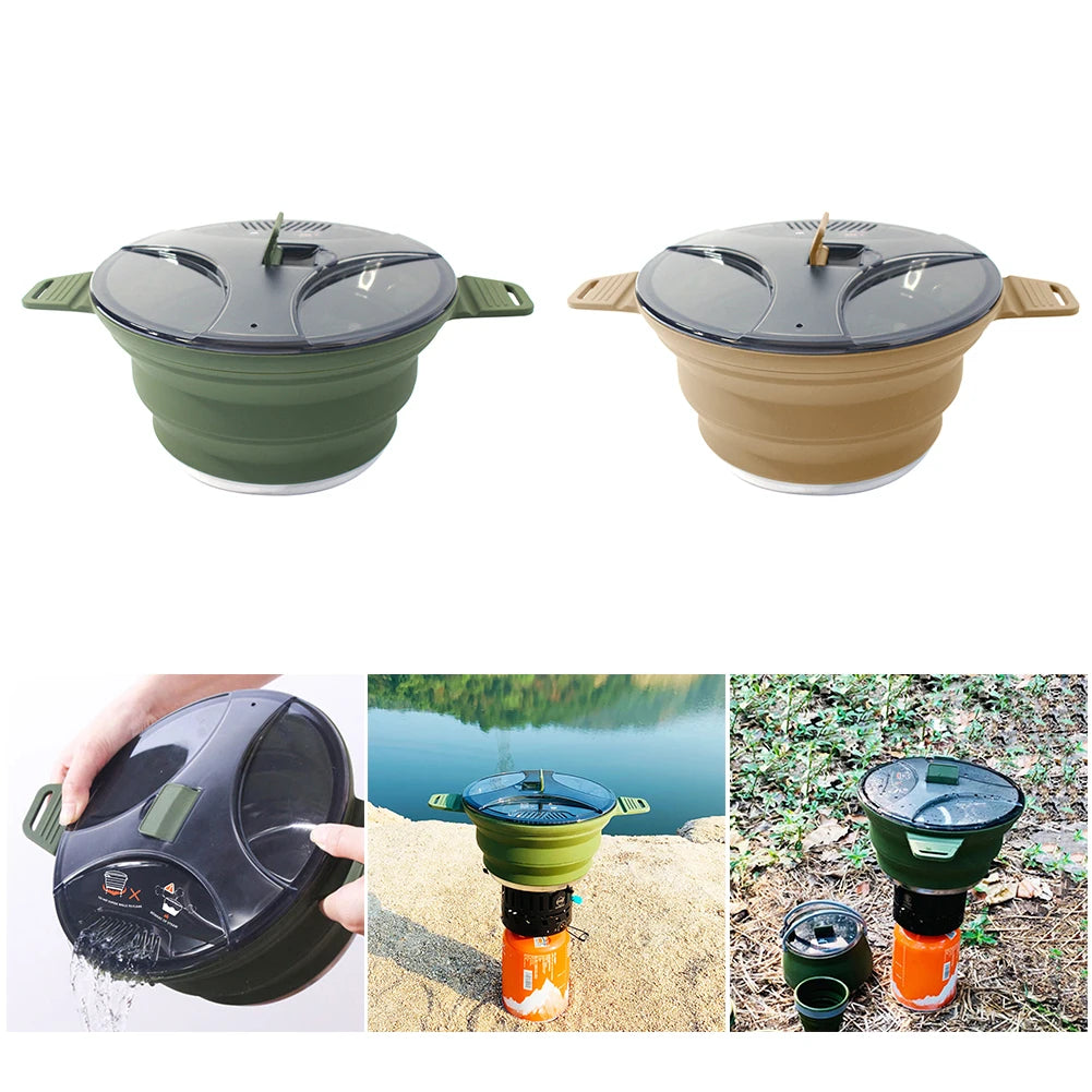APWIKOGER Foldable Camping Pot 2500ml – Lightweight Cookware Camping Cookware Pot Richie's