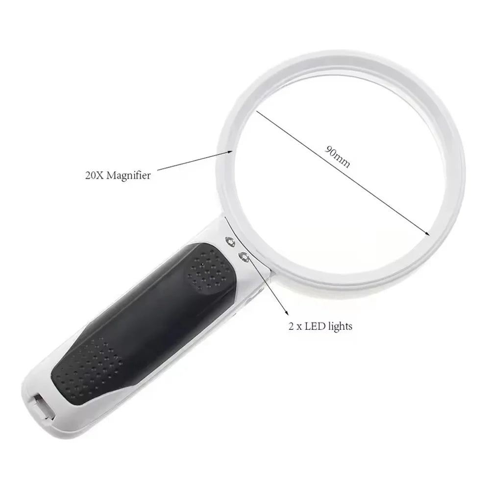 LED Handheld Magnifying Glass 5X 10X with Light – Loupe LED Magnifying Loupe Richie's