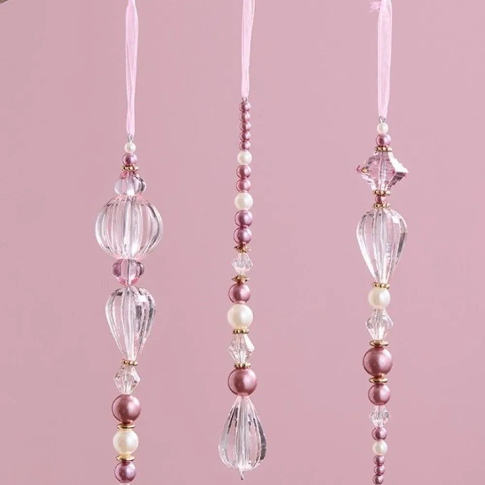 Pink Acrylic Crystal Pendant Christmas Tree Hanging Ornament Christmas Tree Ornament Richie's
