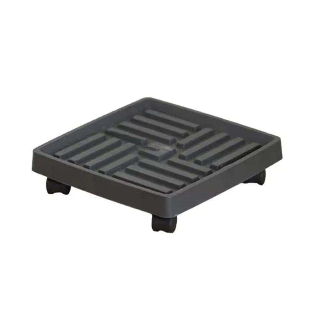 Mobile Plant Pot Stand Tray with Wheels – Round & Square Plant Pot Stand Tray Richie's Square Black 17CM
