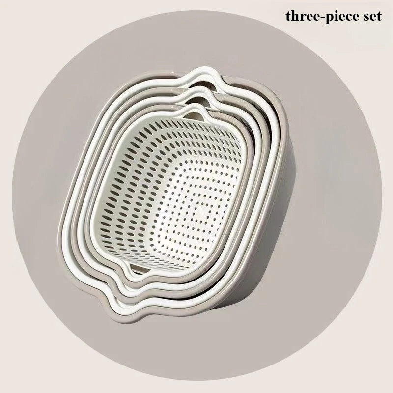 6-Piece Stackable Colander & Basket Set – Gray Food-Grade Colander & Basket Set Richie's three-piece set