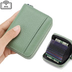 RFID Blocking Leather Card Wallet 14/20 Slots Zipper Coin Purse Card Holder Wallet Richie's