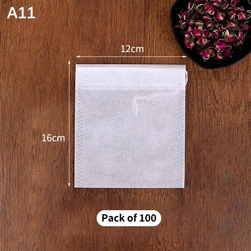 100 Pcs Drawstring Tea Bags – Disposable Empty Filter Pouches Tea Filter Bags Richie's A11