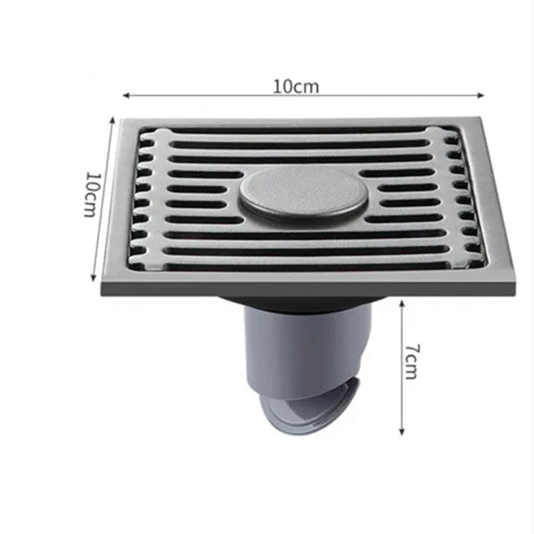 Stainless Steel Square Floor Drain with Odor Trap | 4 Inch Square Floor Drain Richie's Gun Grey-Double