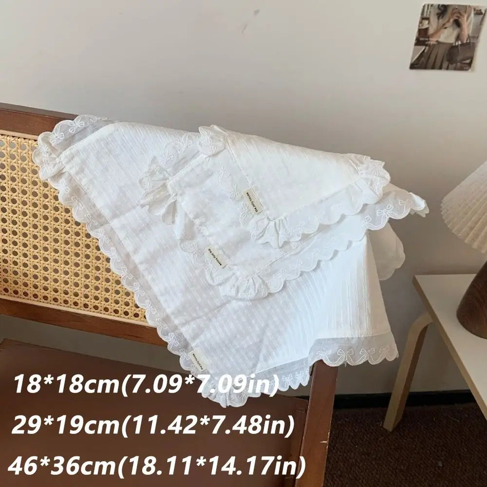 Korean Lace Ruffle Placemat – Cotton Coaster & Napkin Lace Ruffle Placemat Richie's