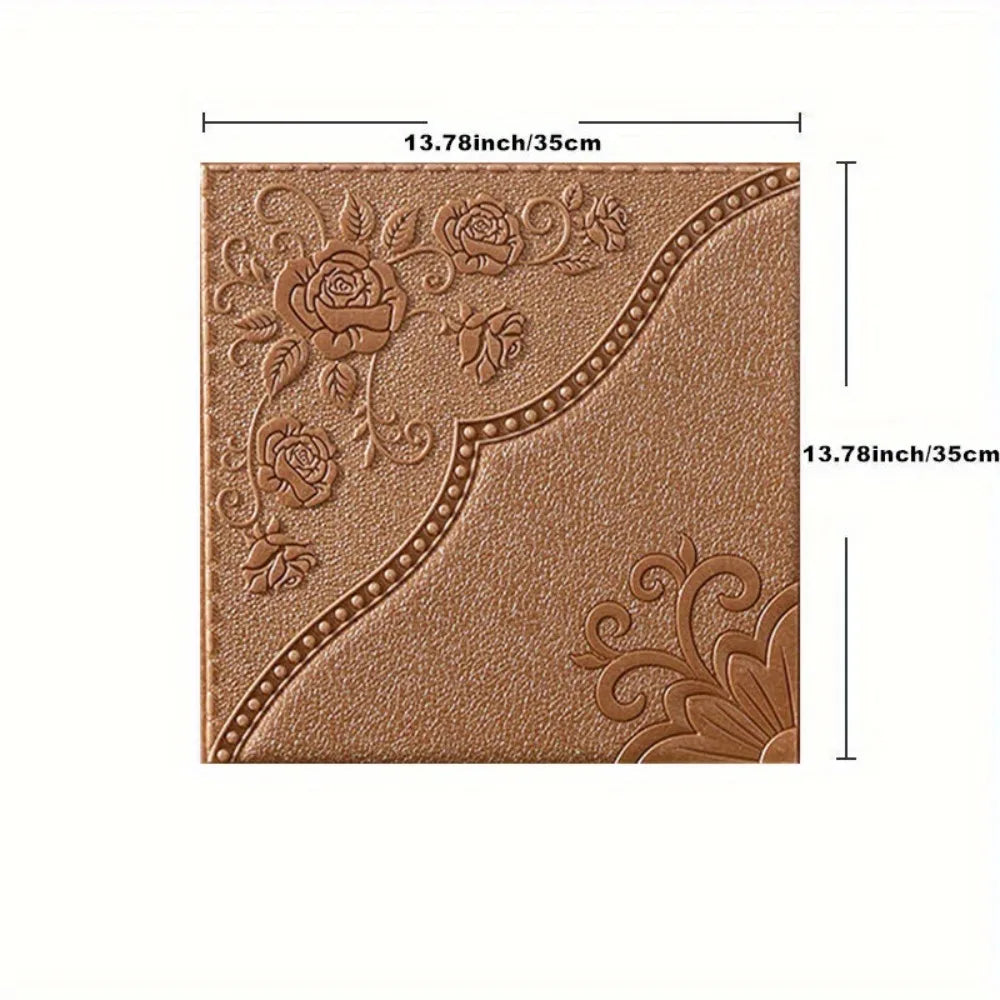 4-Pack 3D Peel & Stick Wall Panels – XPE Foam Home Décor Tiles 3D Wall Panels Richie's Brown
