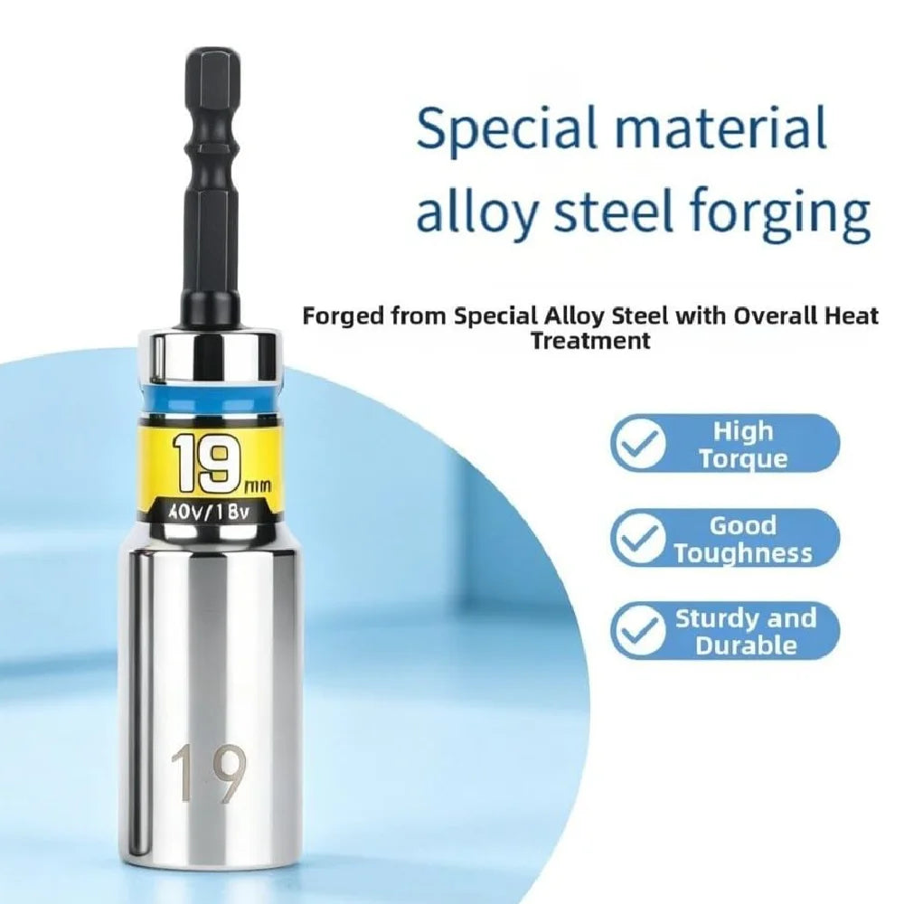 15° Impact Socket Set 8–19mm | 1/4" Hex Shank Nut Driver Impact Socket Set Richie's