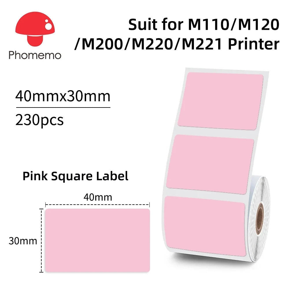 Waterproof Thermal Labels 40x30mm for Phomemo M110 M200 Printers Thermal Label Roll Richie's XP4030-230PK