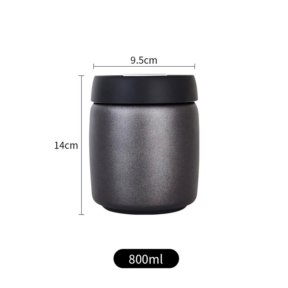 Stainless Steel Vacuum Sealed Coffee Canister 400–1200ml Vacuum Coffee Canister Richie's Black 800ML