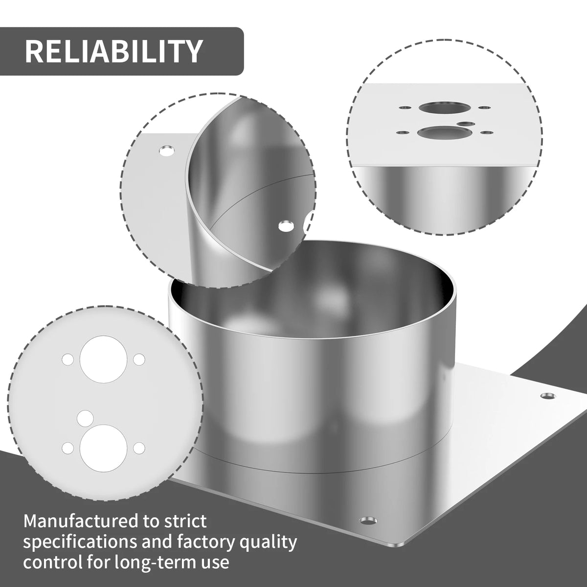 Diesel Heater Turret Mount Plate – 60mm Stainless Steel Bracket Heater Mount Bracket Richie's