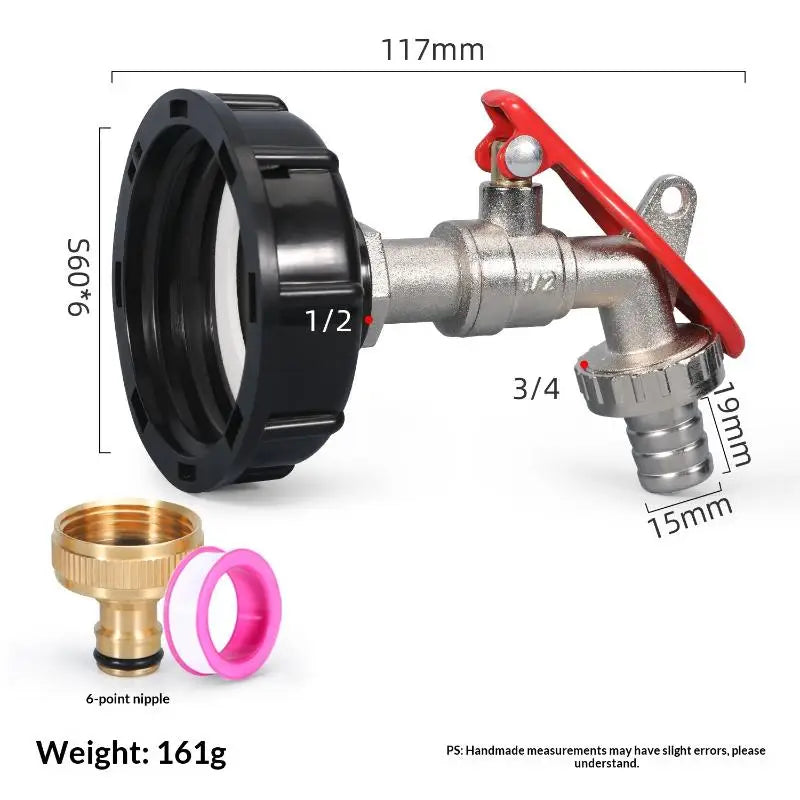 Brass IBC Tank Valve Faucet with Lock – 1/2 Inch Water Tap IBC Tank Valve Richie's A3