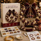 DIY Pearl Bead Christmas Wreath Kit – 30cm Holiday Craft Set DIY Craft Kit Richie's D