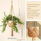 Boho Macrame Plant Hanger Cotton Rope Woven Hanging Basket Macrame Plant Hanger Richie's