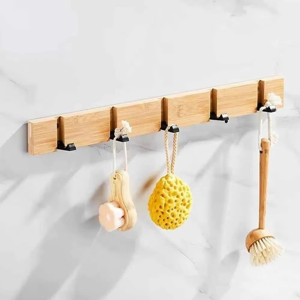 Wall Mounted Bamboo Coat Rack – Multi-Hook Space Saver Wall Coat Rack Richie's