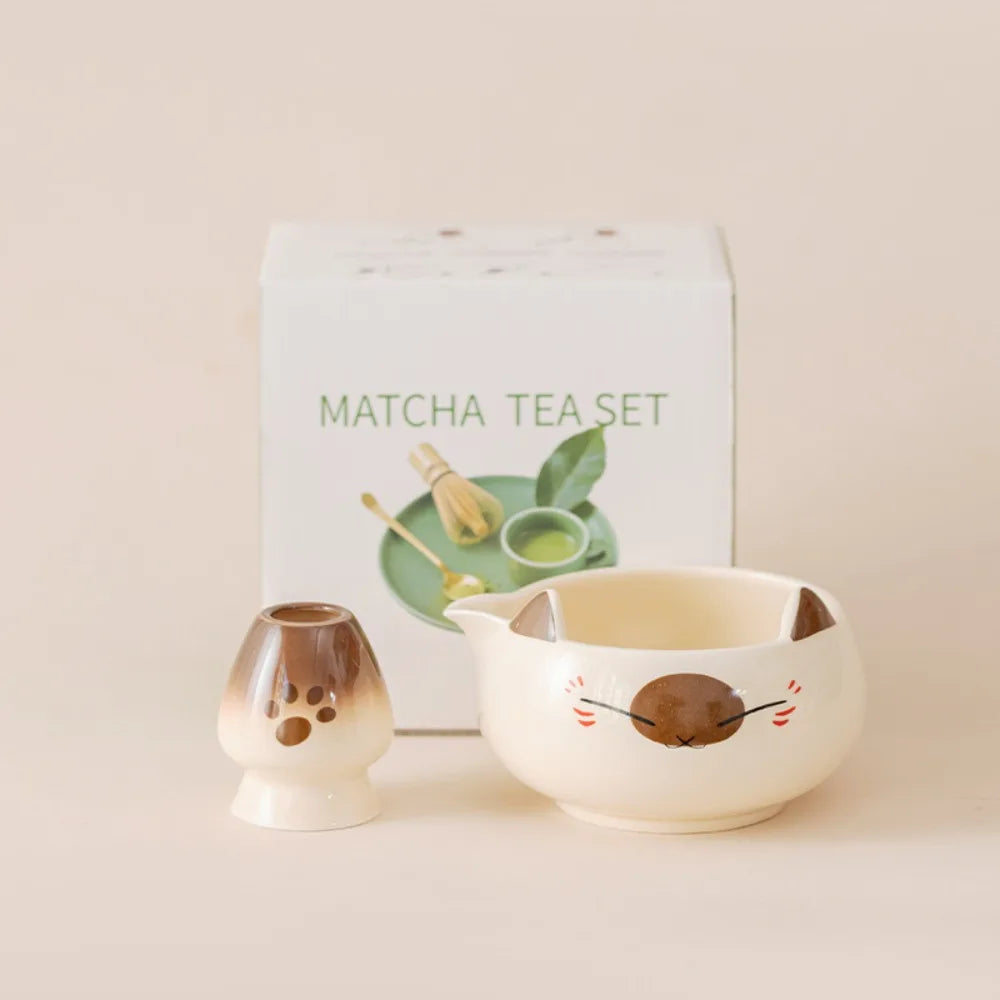 Japanese Matcha Tea Set – Ceramic Bowl & Whisk Gift Box 2/5/7pcs Matcha Tea Set Richie's 2pcs yellow