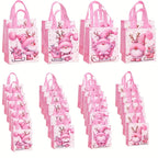 Christmas Gift Bags with Handles – Pink Santa Claus Tote Christmas Gift Bags Richie's