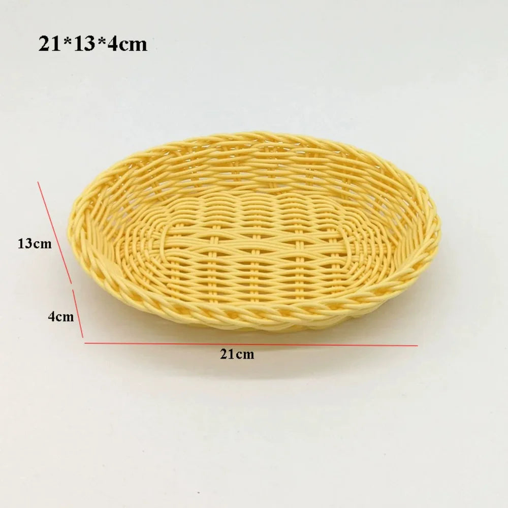 Wicker Woven Serving Basket – Bread, Fruit & Vegetable Tray Woven Serving Basket Richie's 21-13-4cm