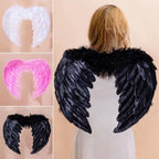 Handmade Feather Angel Wings Cosplay Party Props – Black White Pink Costume Angel Wings Richie's