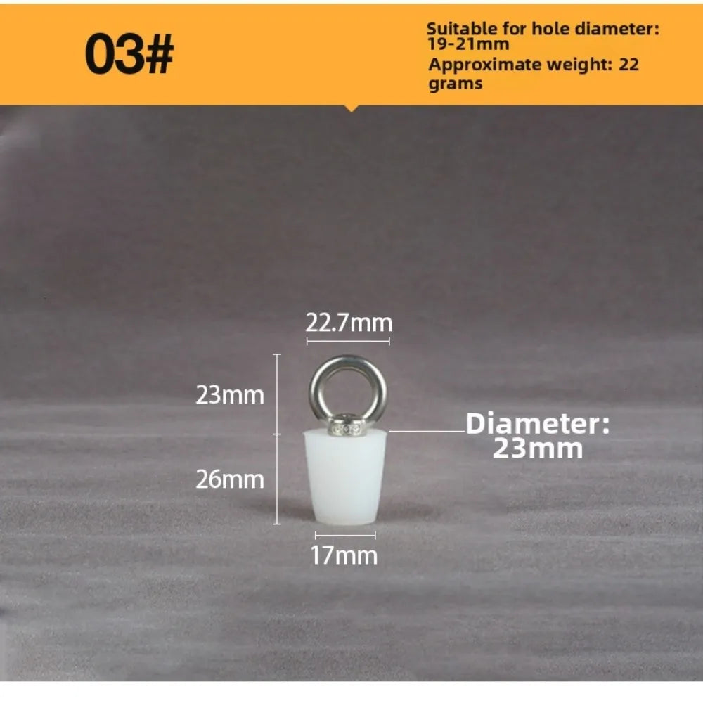 Tapered Silicone Stopper with Steel D-Ring | Universal Tube Plug Silicone Drain Stopper Richie's 03